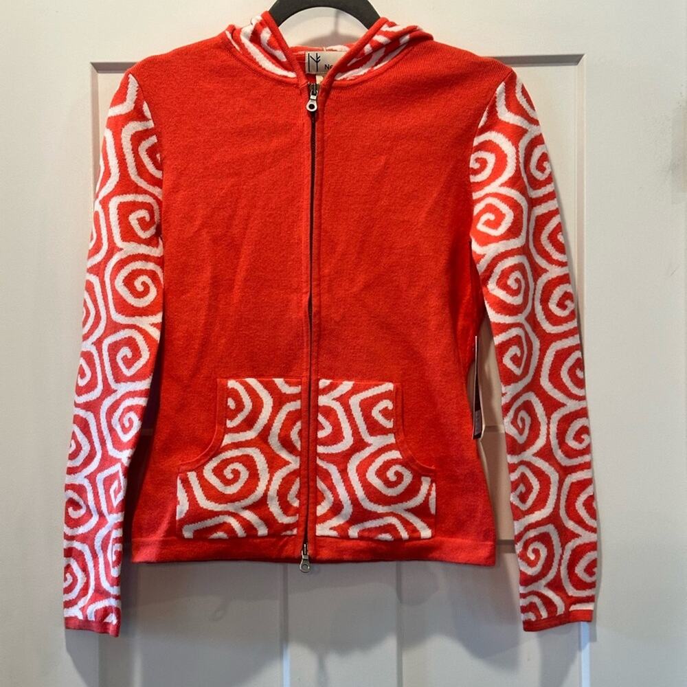 Neve Designs Gloria Full Zip Hooded Sweater - Spice - Pink Size XS NWT